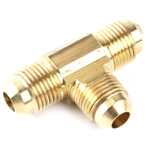 brass flare tee, 1/2in.